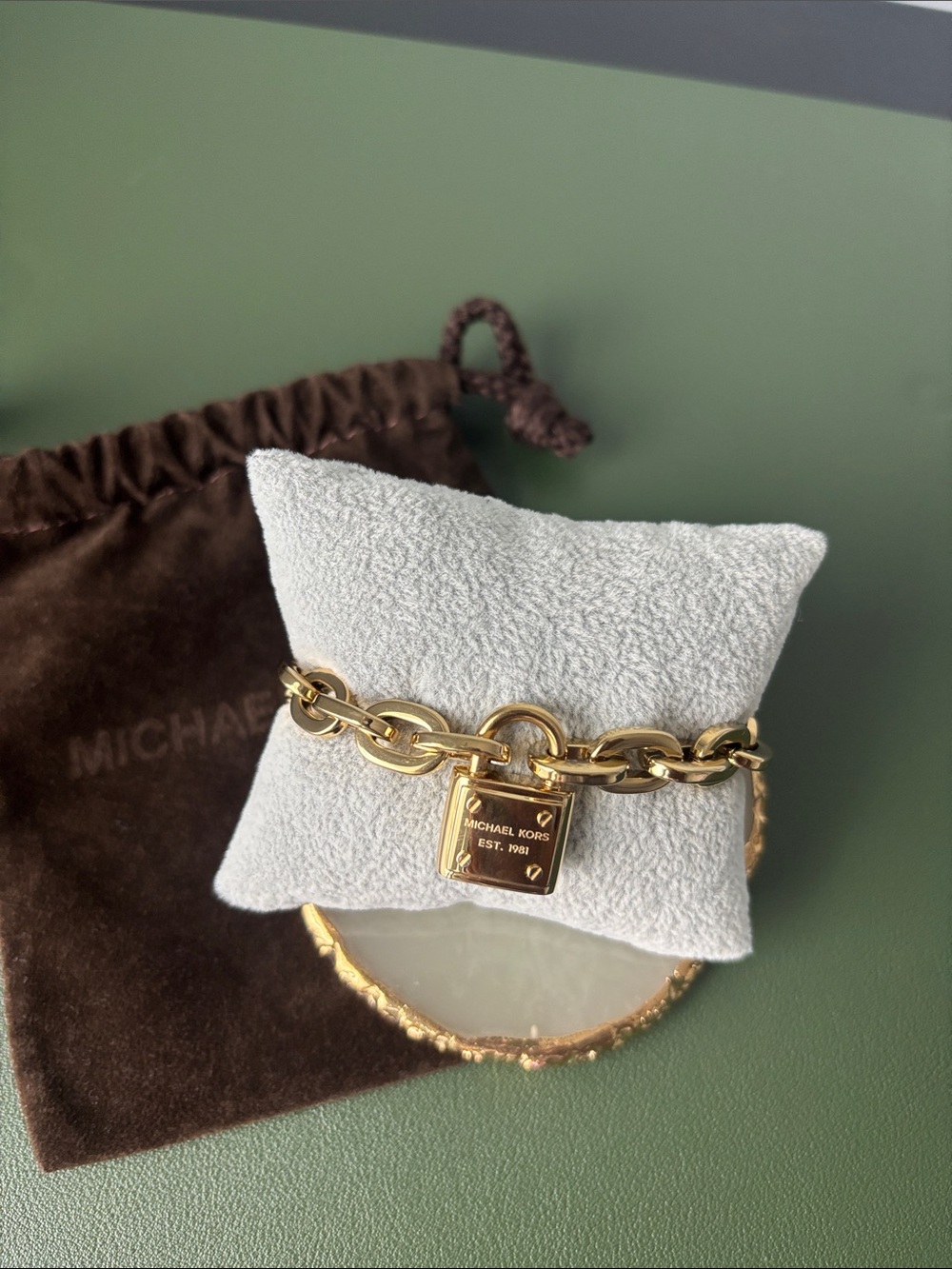 Michael Kors Gold-Tone Padlock Link Bracelet